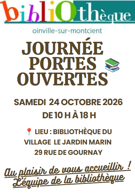 24 OCTOBRE 2026 PORTES OUVERTES BIBLIOTHEQUE